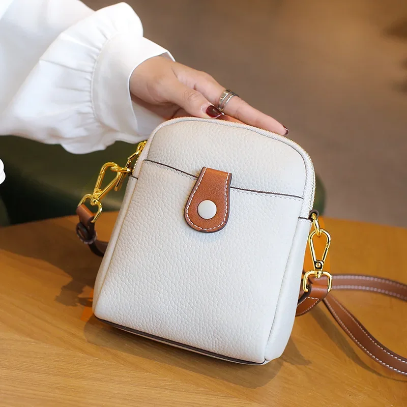 

Brand women's handbag leather shoulder bag New leather women's mobile phone bag burst fashion first layer cowhide crossbody bag