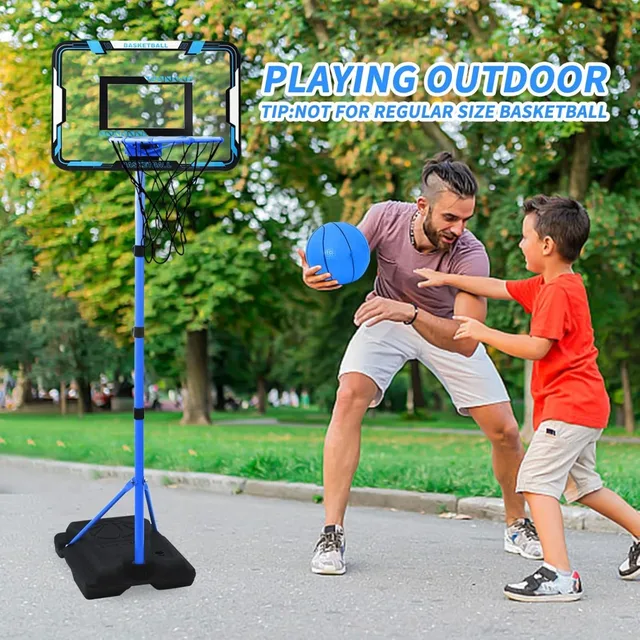 Adjustable Basketball Hoop for Toddlers, Indoor Outdoor Goal Toy with 3 Balls, Ages 3-8