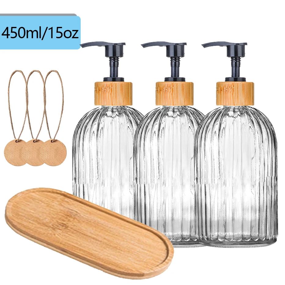 Gaussra Kitchen Soap Dispenser Set with Silicone Tray - Brushed Nickel, Stainless  Steel Glass Soap Dispenser Bathroom, Modern Farmhouse Decor, Refillable  Hand Dish Soap Dispenser for Kitchen Sink - Yahoo Shopping