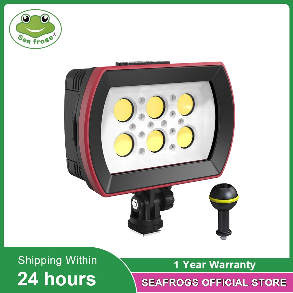Seafrogs Lampada Subacquea A Led In Alluminio 7000-7500K Per Fotografia Subacquea Per Fotografia Subacquea E Attività All'Aperto