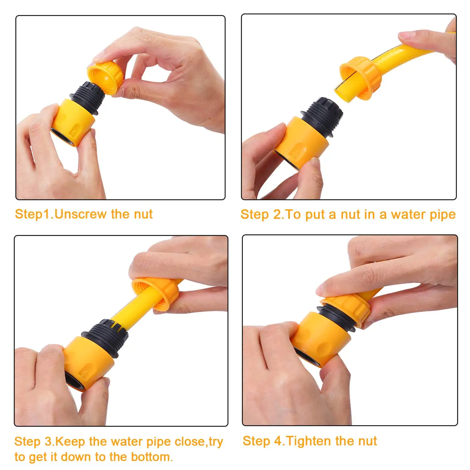 Garden Watering Hose ABS Quick Coupling 1/2&rdquo; End Inner and Outer Thread Y-Type Hose Fitting Adapter Extender Kit