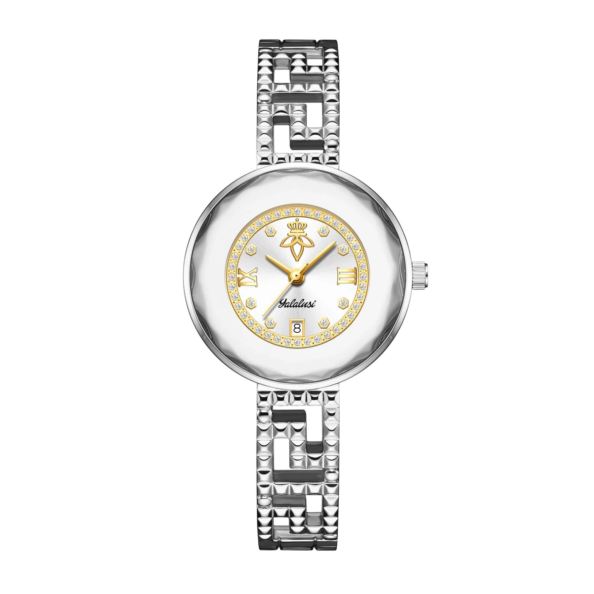 Elegant Women's Luxury Diamond-Studded Bracelet Watch - Water-Resistant Quartz Timepiece