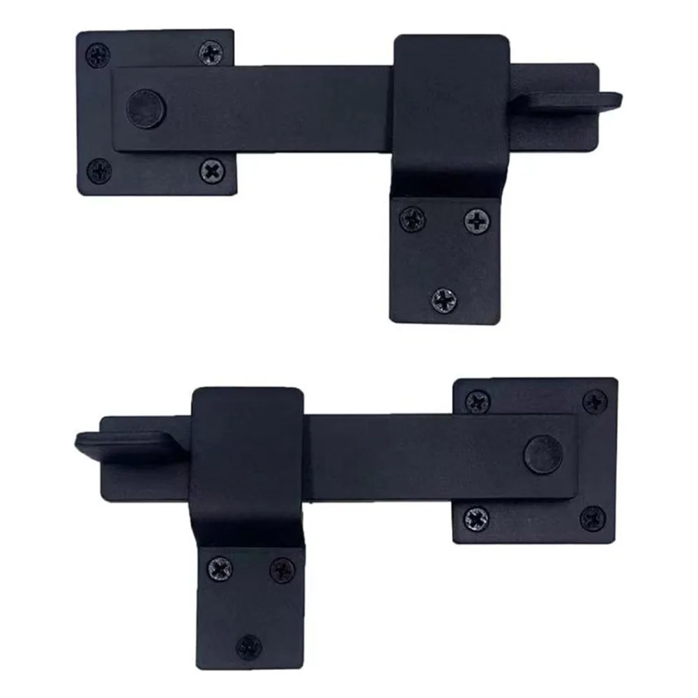 헛간 문짝 래치 슬라이딩 문짝 래치, 나사 포함, 개인 사생활 보호, 블랙 문짝, 15.2x5cm, 1 개
