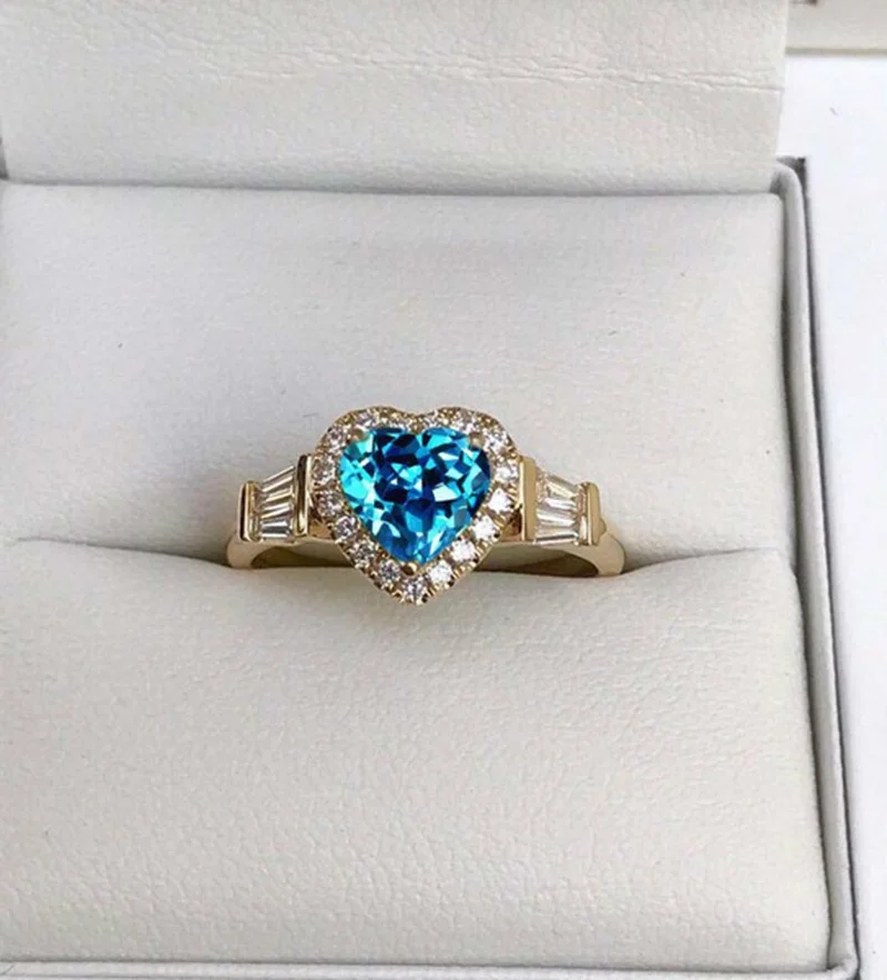 Elegant Noble Gold Color Heart Ring for Women Fashion Inlaid White Zircon Stones Wedding Rings Bride Engagement Jewelry - Image 4