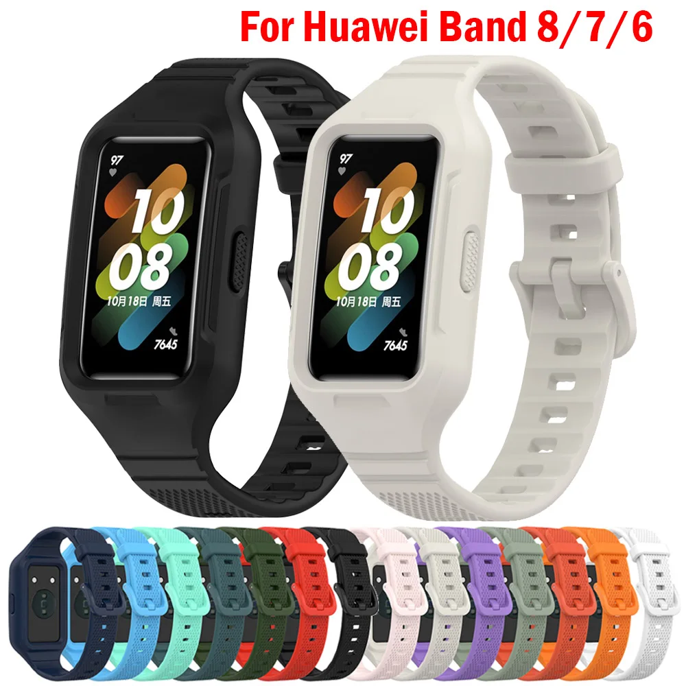 

Silicone Strap for Huawei Band 8 7 6 / Honor Band 7 6 Wristband Straps Replacement Bracelet Belt for Huawey Band8 Accessories
