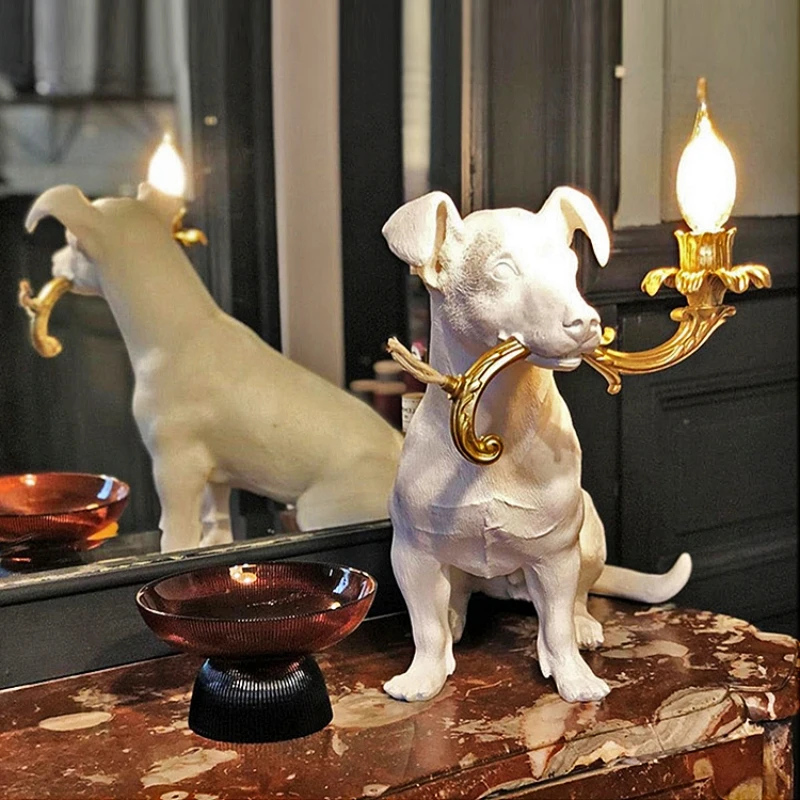 

Bite the broken lamp Dog Table Lamp LED Desk Lights Decorative Lamp For Living Room Bedroom Reading Hotel Bedside Lighting