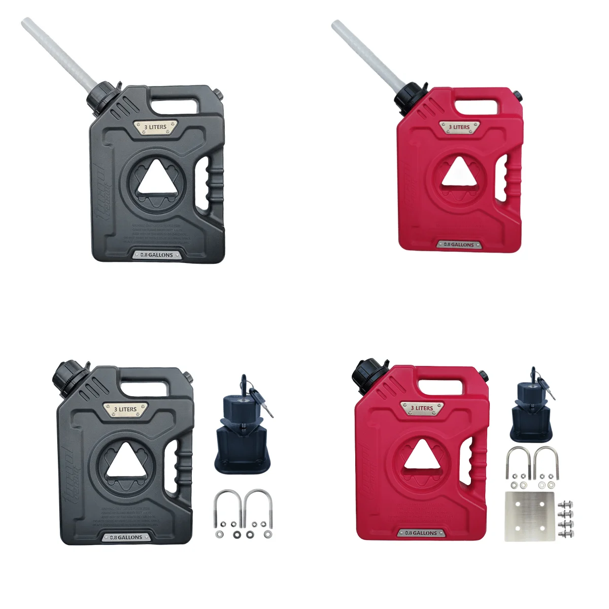 3L 0.8 Gallon Fuel Tank Plastic Petrol Cans Car Jerry Can Mount Motorcycle Jerrycan Gas Can Gasoline Fuel Canister Tucool Racing