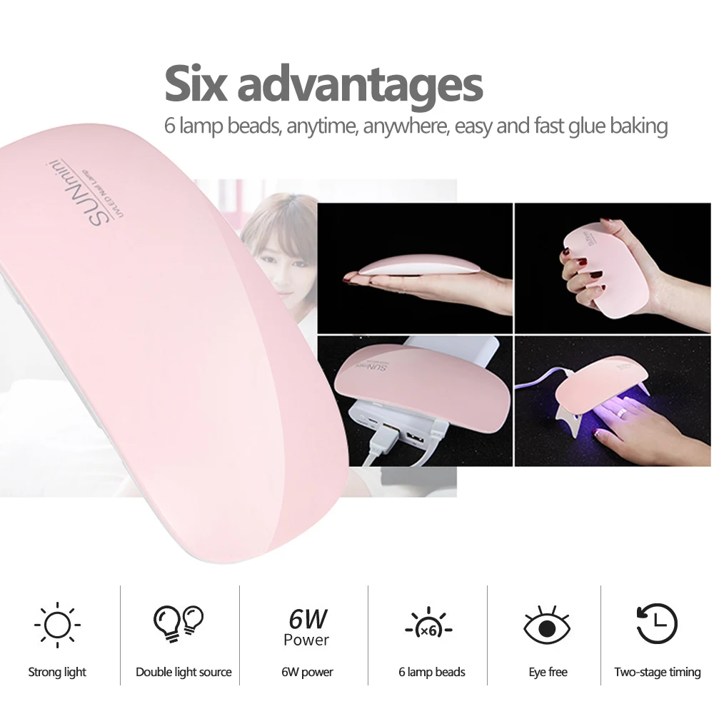 접이식 네일 램프 6w Uv Led 램프 손톱 기계 6 Uv Led 젤 매니큐어 건조기 램프 매니큐어 도구 전문 장비