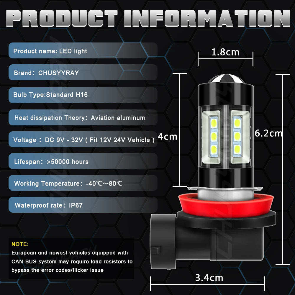 CHUSYYRAY Compatible For 2008-2012 2013 2014 BMW X6 D1S H11LED Headlight HID High/Low Beam Fog LED Light 4x Bulb Car accsesories