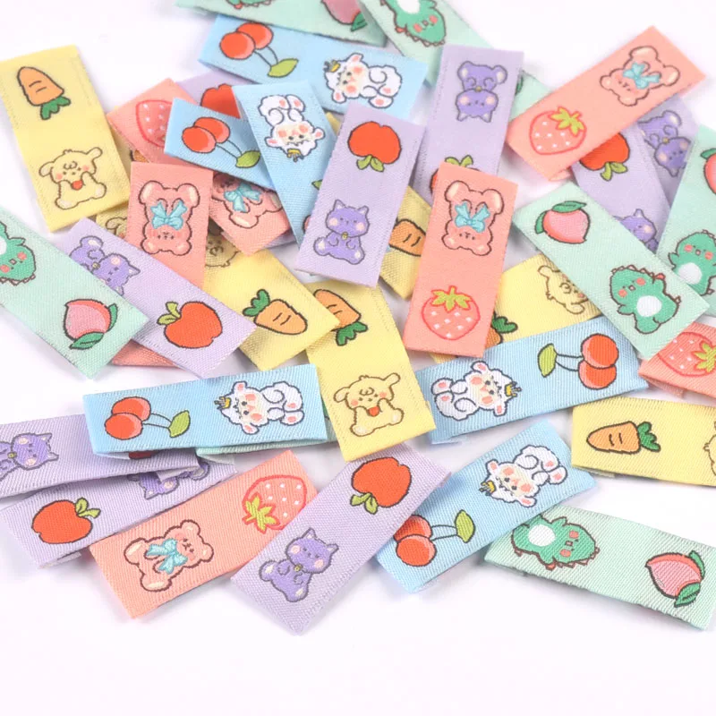 Description Picture 3 of item50Pcs Colorful Mixed Animal Fruit Embroidery Colth Labels Kid Garment Washable Care Tags Sewing Accessories Crafts DIY Supplies