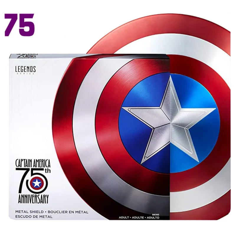 

75th Marvel Captain America 1/1 Shield Aluminum Metal Legends Avengers Steve Rogers Action Figure movie Model Collection Toys