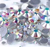 Crystal AB Glass Nail Art Decorations ss3 ss4 ss5 ss6 ss8 ss10 ss16 ss20 ss30 ss34 ss50 Glass Non HotFix Nail Art Rhinestones 2