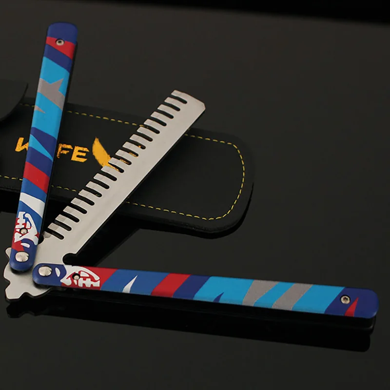 Valorant Weapon Yoru's Stylish Butterfly Comb Melee Game Peripheral 23cm Metal Balisong Trainer Model Weapon Gifts Toys for Boys 4