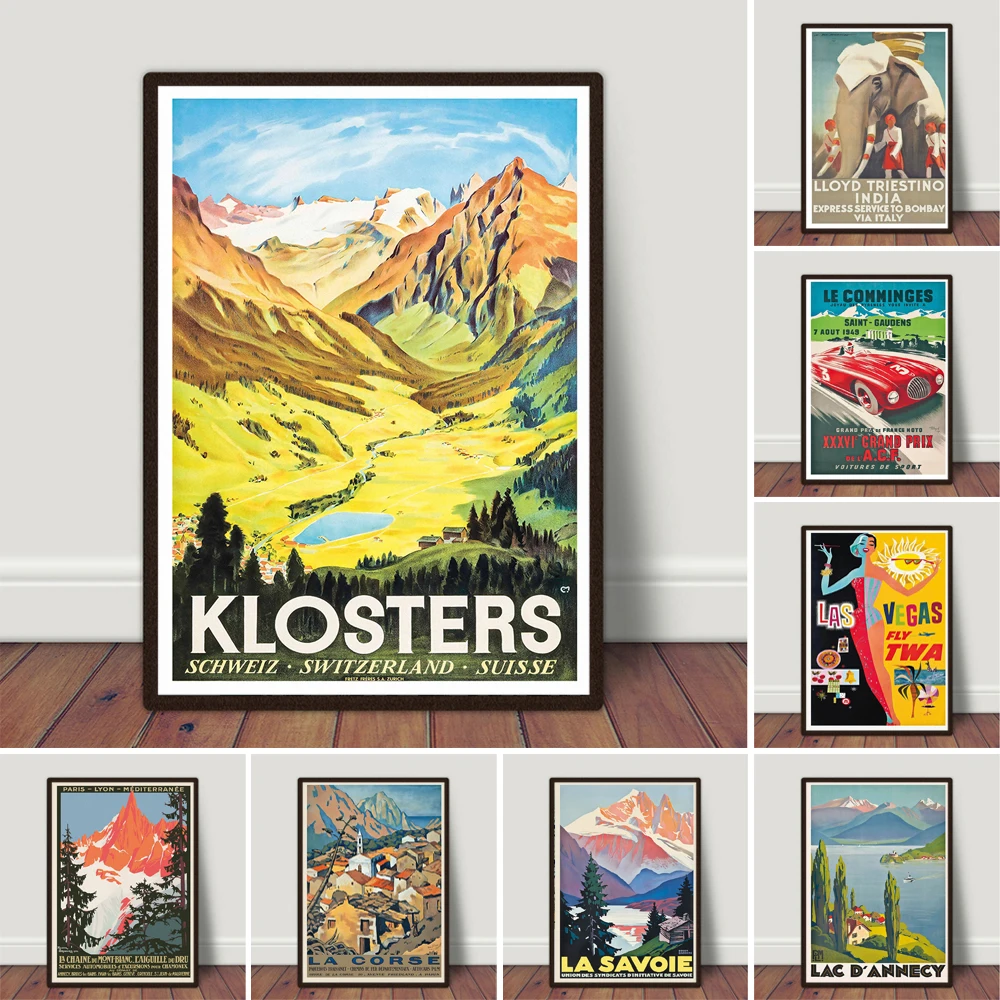 Швейцарский винтажный постер Klosters художественный принт для спальни домашний