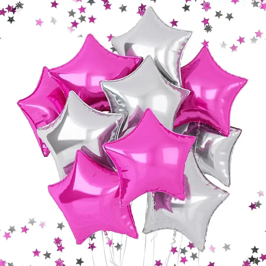 10 Stück 18-Zoll bunte fünfzackige Stern folie Geburtstags ballons für Kinder Geburtstag, Hochzeit, Abschluss, Baby party Dekoration – Detail 10