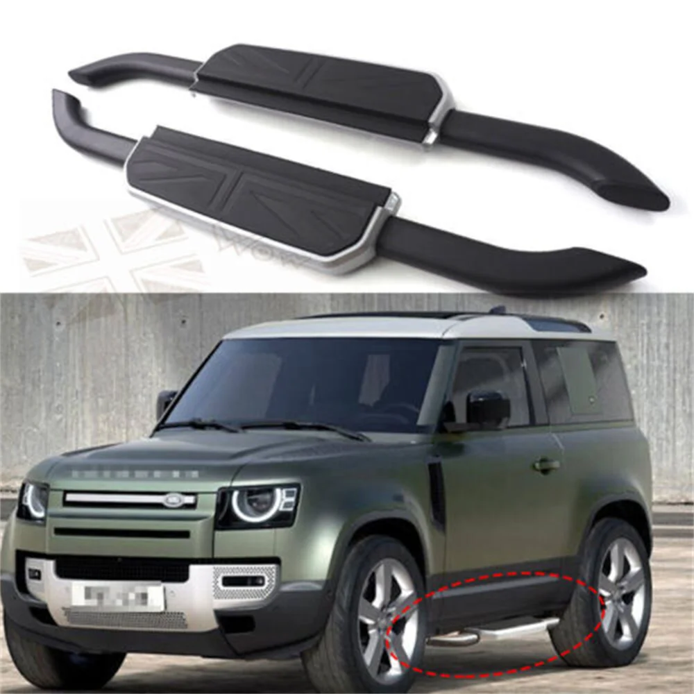 

2Pcs Running Board Nerf Bar Side Step Fits for Land Rover Defender 90 2D L663 2020-2024