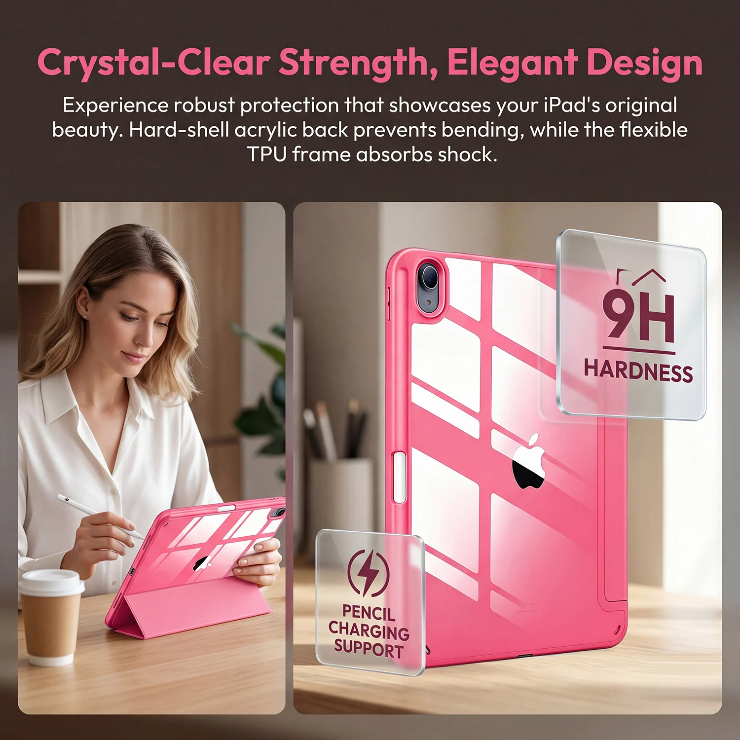 Magnetic Flip Smart Cover with Pencil Holder