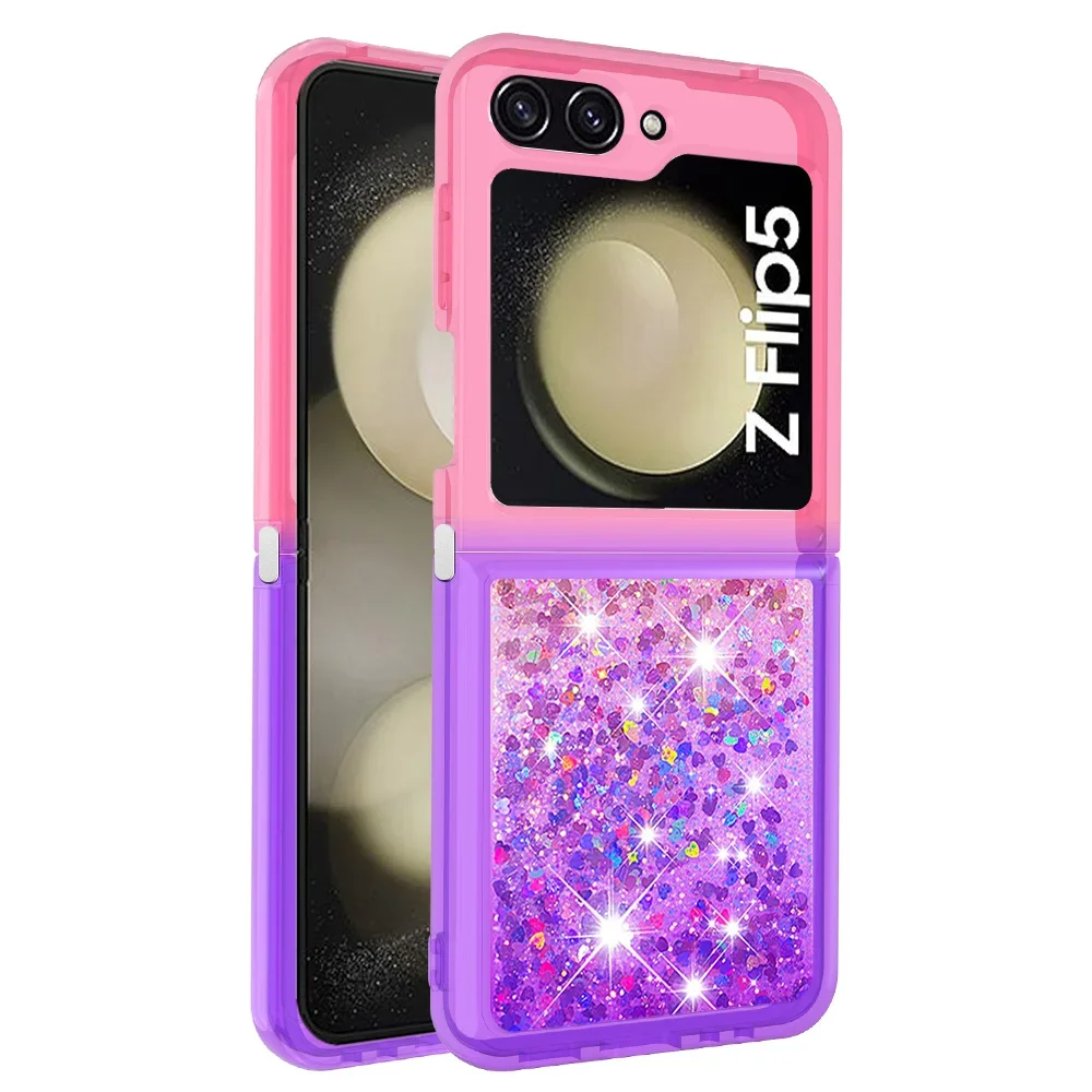 Luxury Glitter Quicksand Gradient Love Heart Bling Case Cover