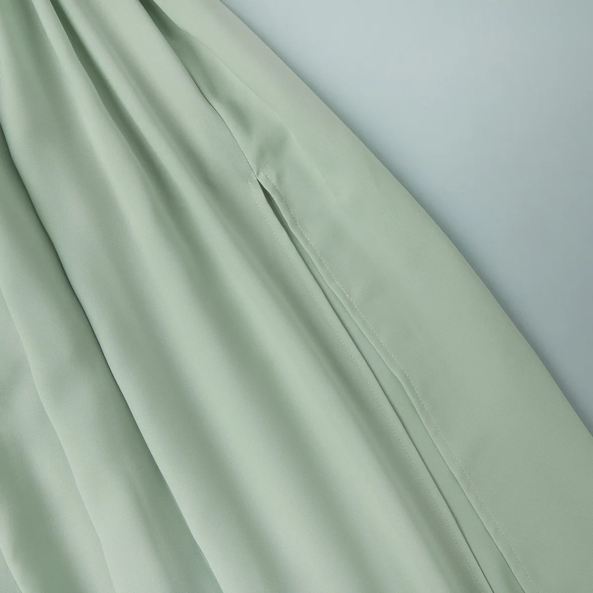 Typhaland Plissierter, drapierter langer Rock mit Schlitz für Damen, lässig, locker, hohe Taille, 2026 Sommer, neue Damenröcke, einfarbig, für den Alltag – Detail 8