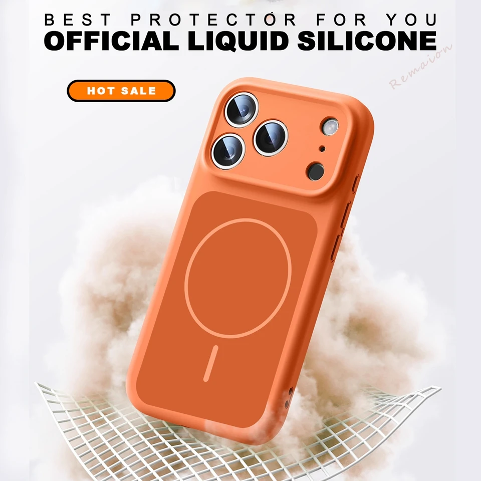 รูปสินค้า เคสแม่เหล็กซิลิโคนเหลว iPhone 17/16/15 Pro Max พร้อม Magsafe