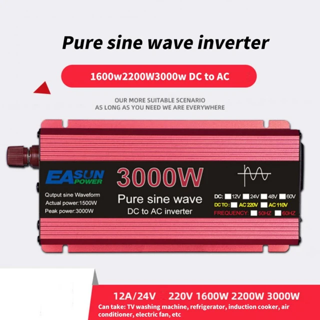 pure sine wave inverter 12V to 220V 1600W 2500W 3500W 4500W DC to AC  voltage converter
