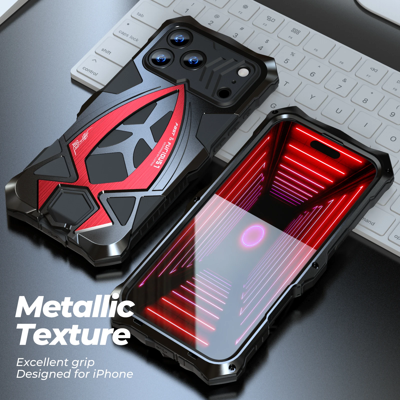Luxury Heavy-Duty Mixed Armor Phone Case with Aluminum Metal Frame and Rugged Shockproof Back Cover