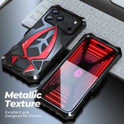 Custodia per telefono di lusso e alta resistenza con telaio in metallo di alluminio e retro resistente agli urti