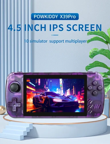 POWKIDDY 휴대용 휴대용 게임 콘솔, PS1 레트로 비디오 게임 콘솔, 지지대 HD TV 출력 게임 박스, 미디어 플레이어, X39 프로, 4.5 인치 2