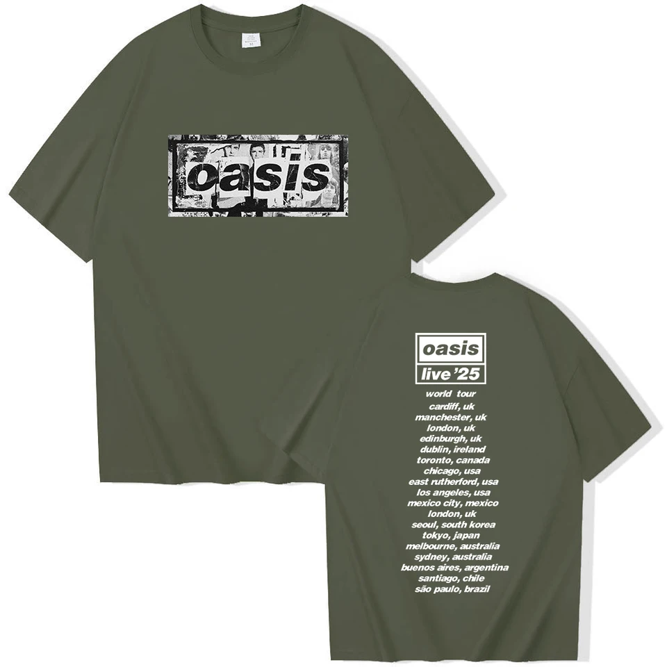 a*o様 Oasis live’25 ツアーTシャツUK Mサイズソールドアウト Oasis Reunion Tour 2025 T-shirt Harajuku O-neck Oasis Live 25 Tour