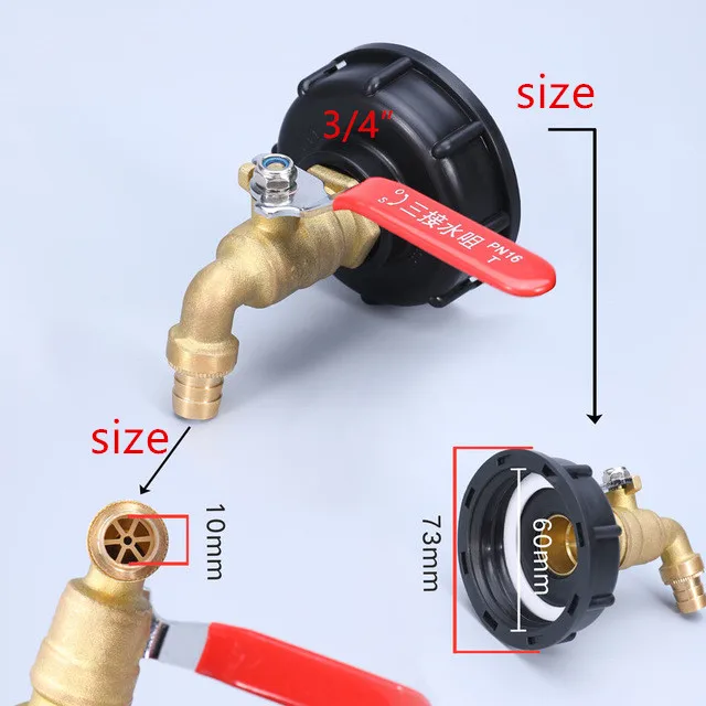 Adaptateur De Réservoir IBC De 1000 Litres, Mamelon De 16mm À S60 * 6mm,  Raccord De Tuyau, Adaptateur De Seau De Collecte D'eau De Pluie Pour  L'extéri