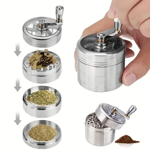 40mm Herb Grinder 4 Sections Portable Spice Grinder Multifunctional Zinc Alloy Shredder Kitchen Gadget Hand Tools Crushers 2