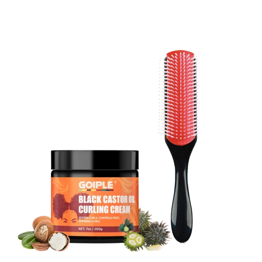 Natural Black Castor Oil Curl Cream Curl Defining Cream Moisturizing and Nourishing Curls Enhancer Elasticity Curly Care Product