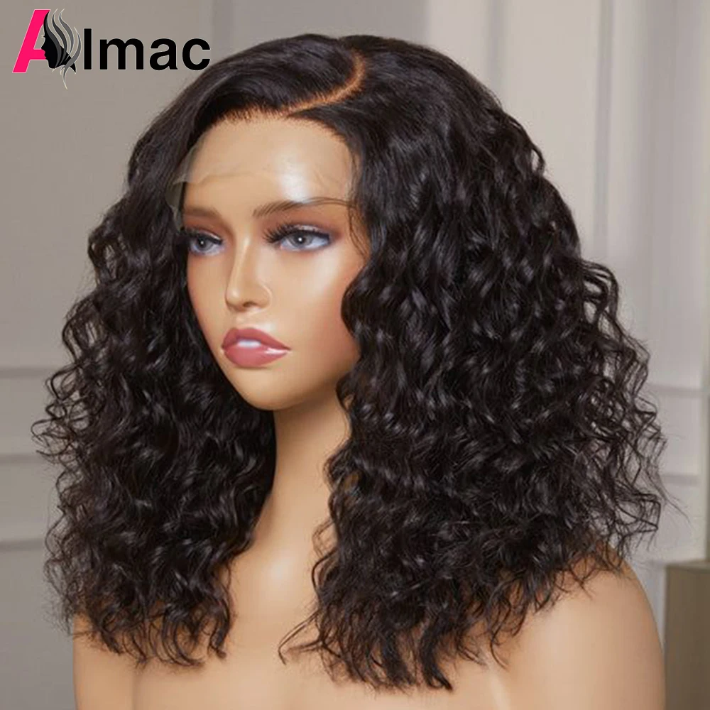 

250% Density Water Wave 13x4 Hd Lace Front Wigs Short Bob Human Hair Wigs Indian Remy Hair 4x1 4x4 Closure Wig Pre-Plucked
