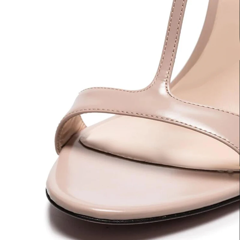 Round Toe Summer Sandals for Women 2022 Stilettos High Heels Party Dress Shoes Ladies Sexy T-Strap Evening Shoes Plus Size Heels