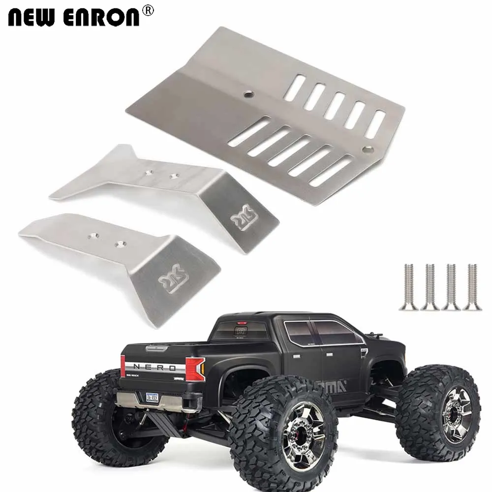 New Enron Armatura In Acciaio Inossidabile Protezione Telaio Protezione Piastra Paramotore Brpa 1Set Per Auto Rc 1/8 Arrma Nero 6S Big Rock Ar106017