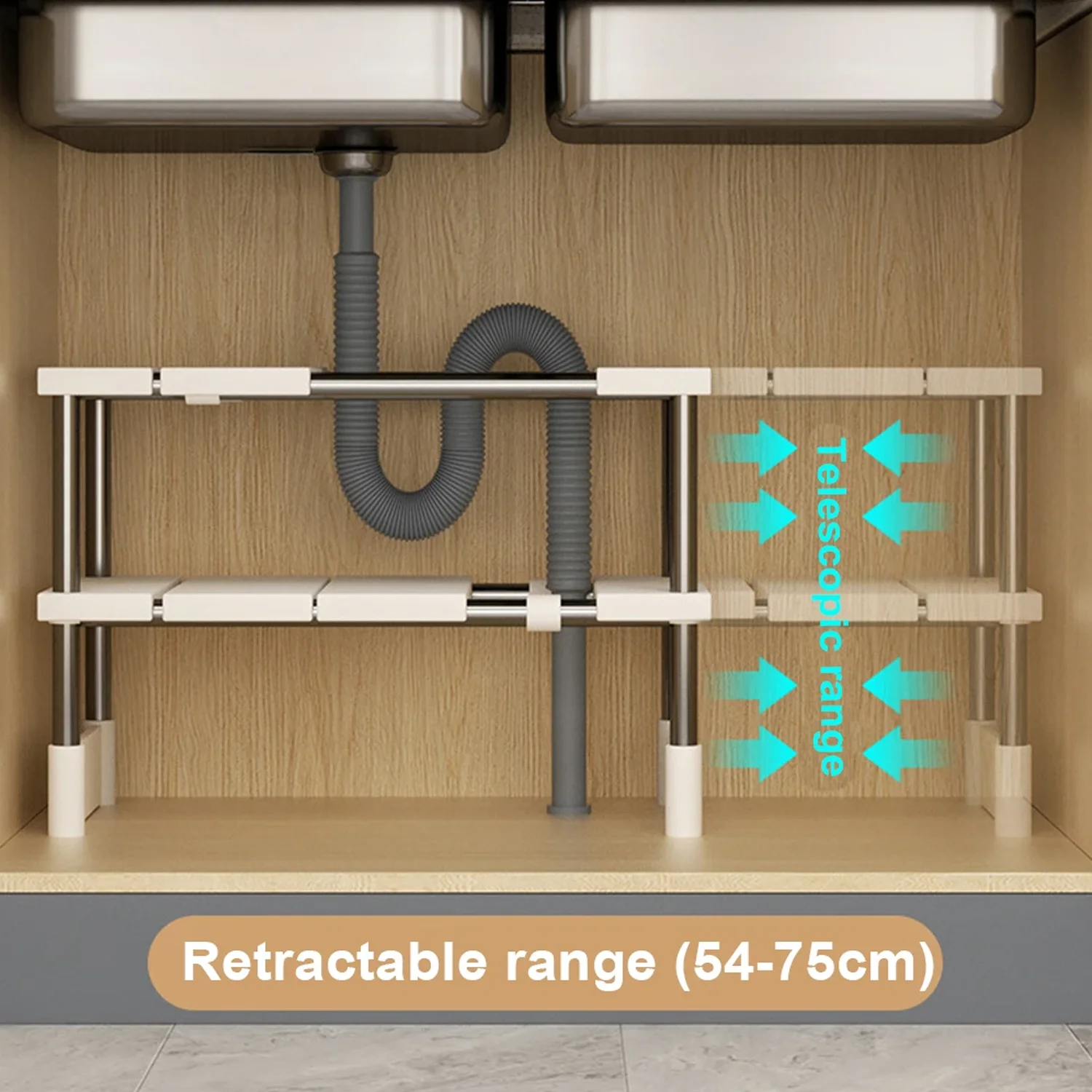 Stackable Storage Rack Wardrobe Layered Partition Rack Closet Sorting Shelves Telescopic Sink Holder Wardrobe Clothing Organizer Kitchen Storage Rack Kitchen Organizer Clothing Organizer
