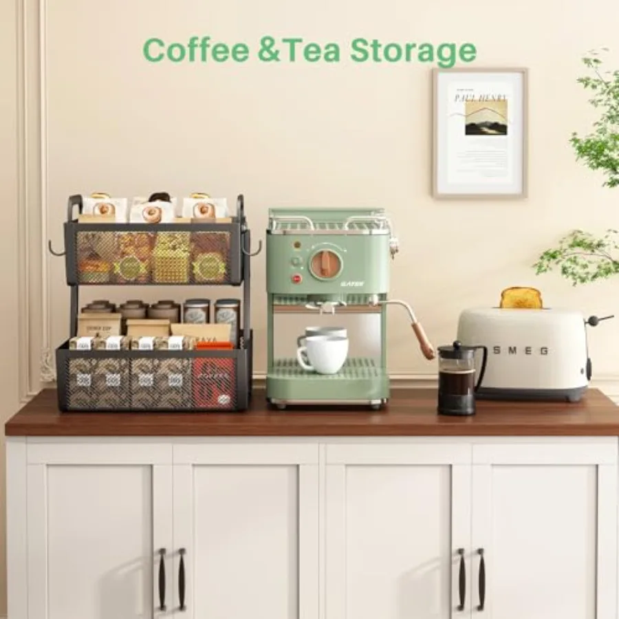 Fruit Basket Bowls For Kitchen Counter with Banana Hangers Detachable Metal Fruit Stand with Handle Kitchen Vegetables Bread Sn