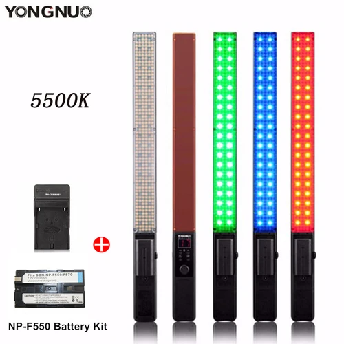 YONGNUO 휴대용 LED 비디오 조명, RGB 튜브 사진 조명, 3200k-5500k RGB 색 온도, 옵션 배터리 키트, YN360 8
