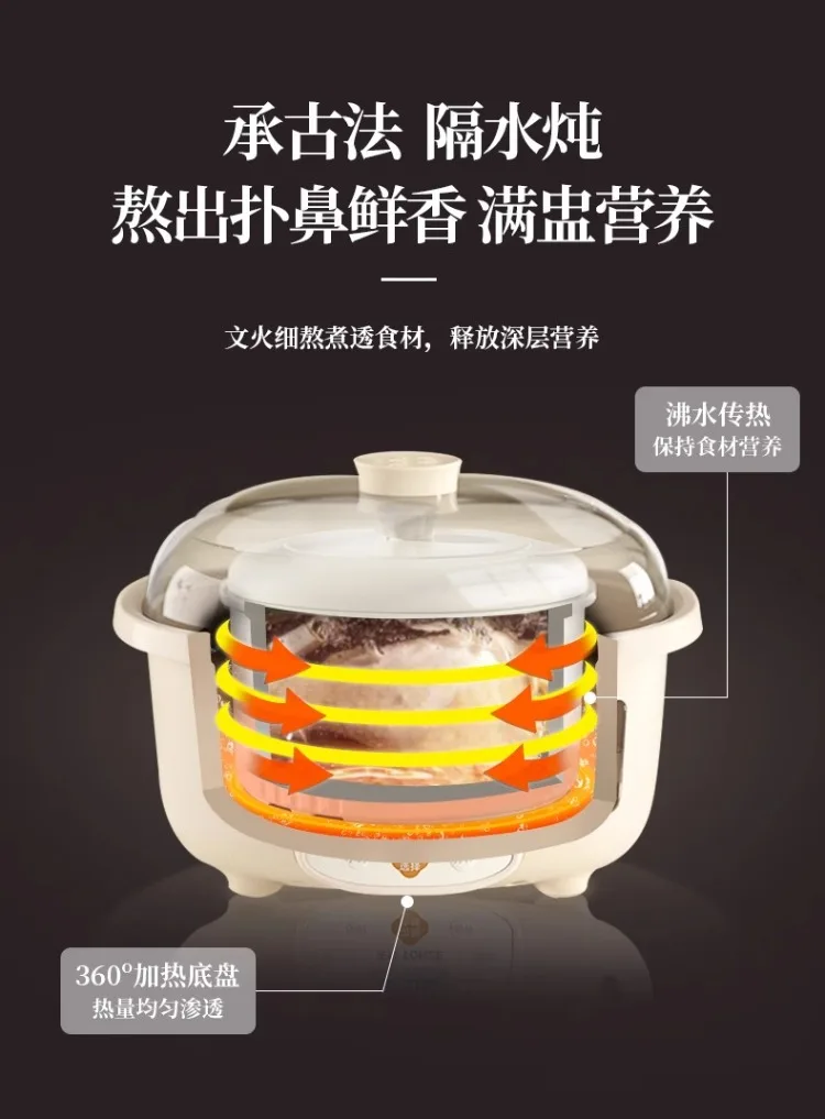 Description Picture 6 of item220V Tianji Automatic Ceramic Electric Stew Pot Double Boiler Soup Porridge Maker