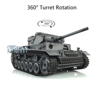 1/16 HENG LONG RC Tank Car Chassis Gray 7.0 Plastic German Panzer III L RTR 3848 360° Turret Outdoor Toys For Boys TH17356-SMT4 1