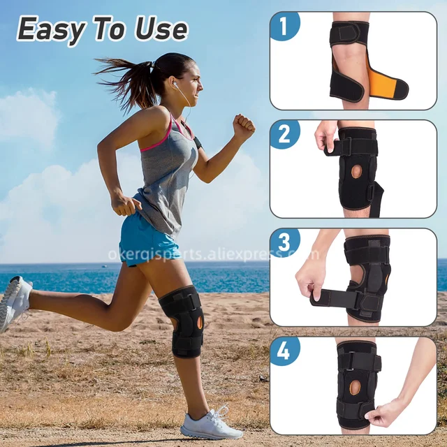 1Pcs Knee Brace Support for arthitis Sport Compression Knee Pad Sleeve for Basketball Volleyball Dance Open Patella Wrap kneepad 5