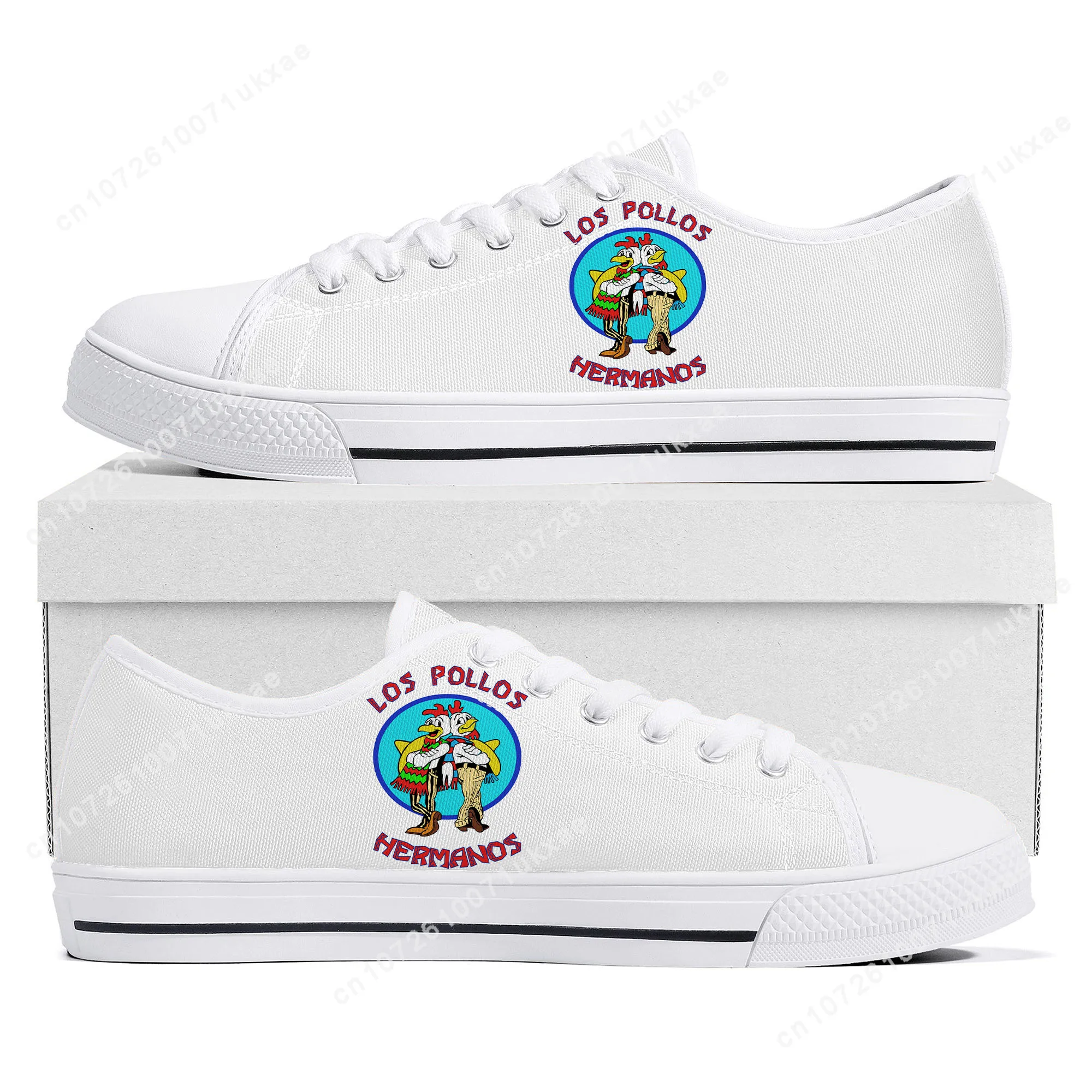 

LOS POLLOS HERMANOS Low Top Sneakers Mens Womens Teenager Canvas High Quality Gustavo Gus Fring Sneaker Custom Made Shoes