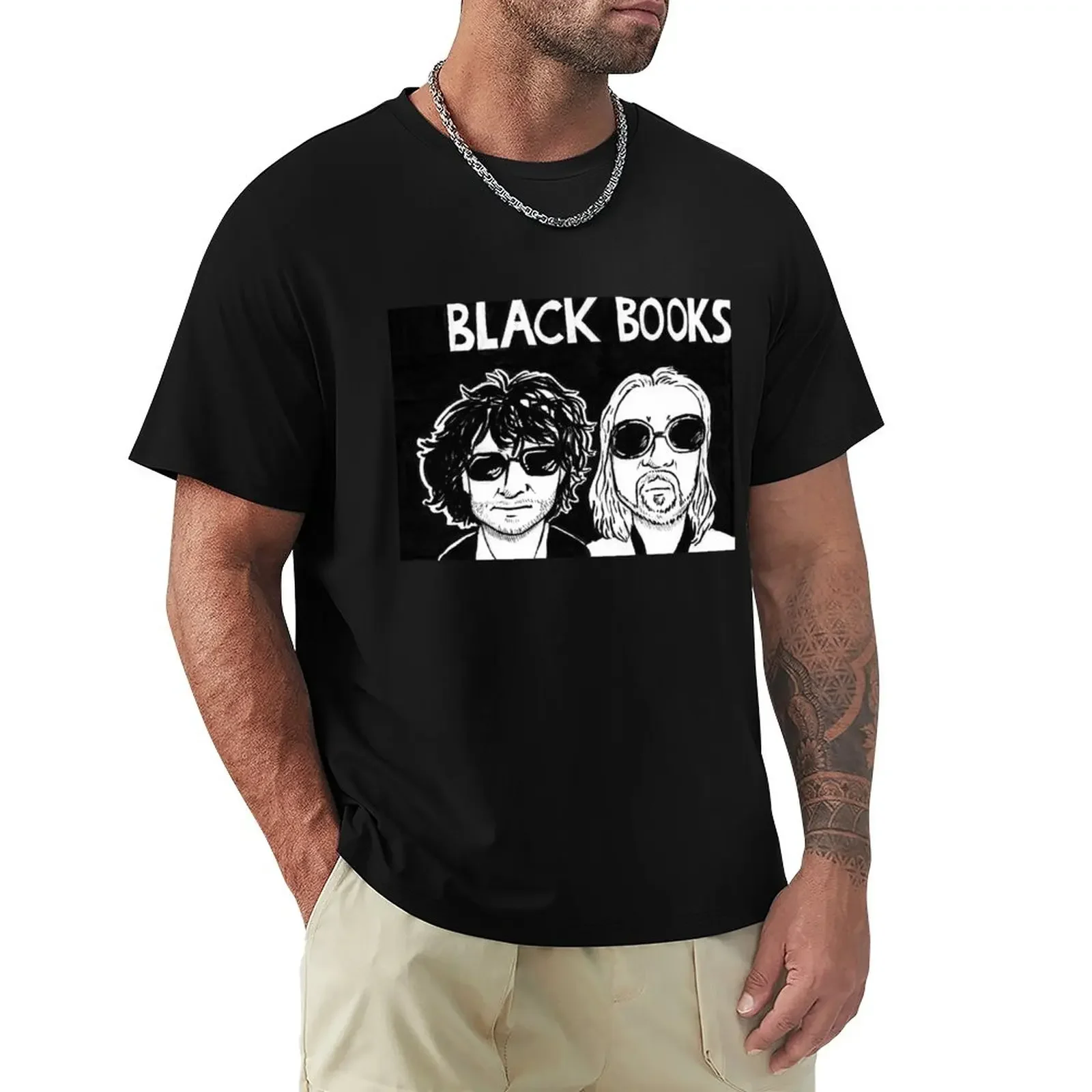 

Black Books Bernard and Manny T-Shirt sweat summer tops shirts graphic tees heavy weight t shirts for men