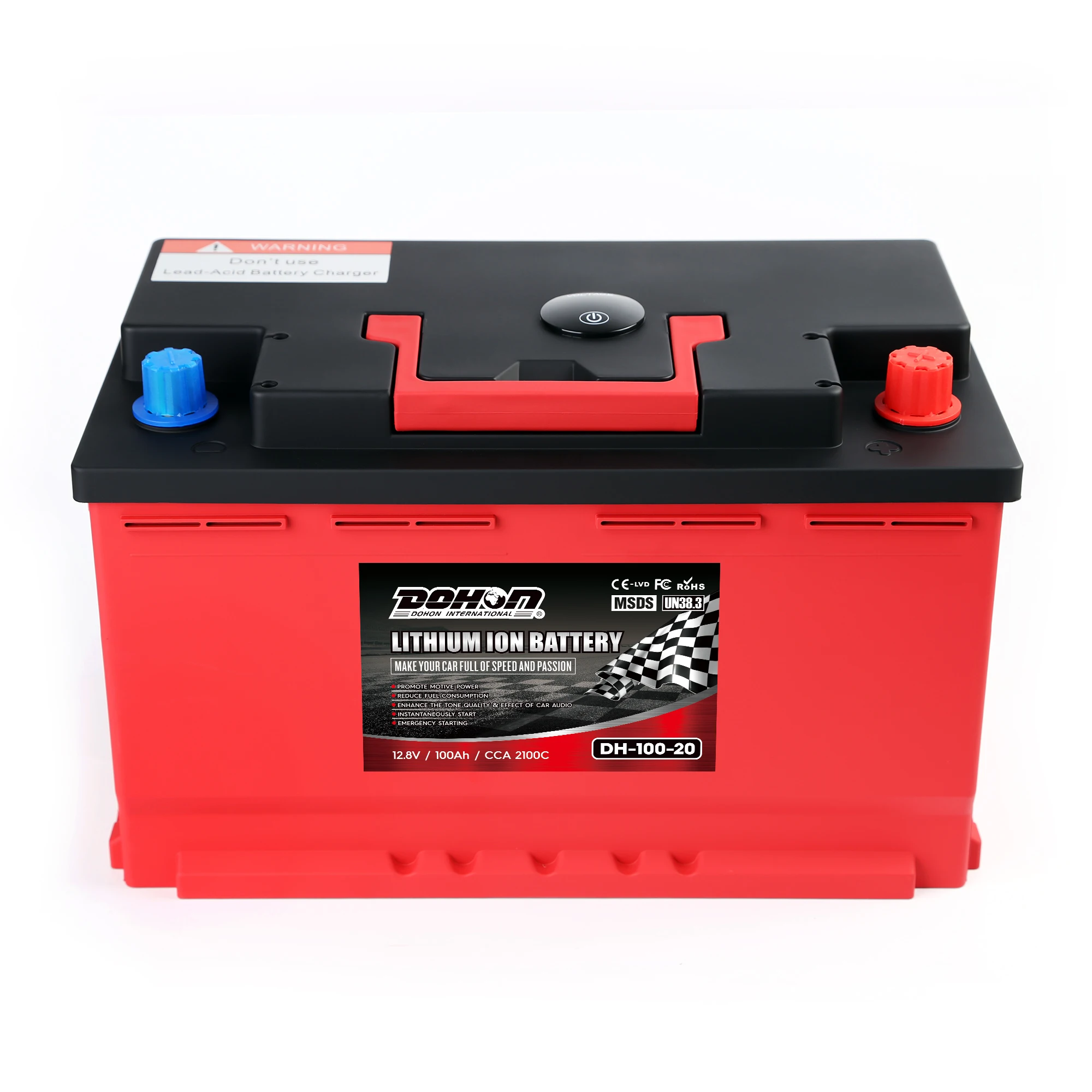 

Automotive 12.8V 100Ah CCA1750 RV housing Car solar storage lithium LiFepo4 battery with emergency start self-help function
