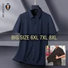Summer Men Shirt Dress Ice Traceless Elasticity Oversize 6XL 7XL 8XL 10XL Plus Size Formal Short Sleeve Designer High Quality 1