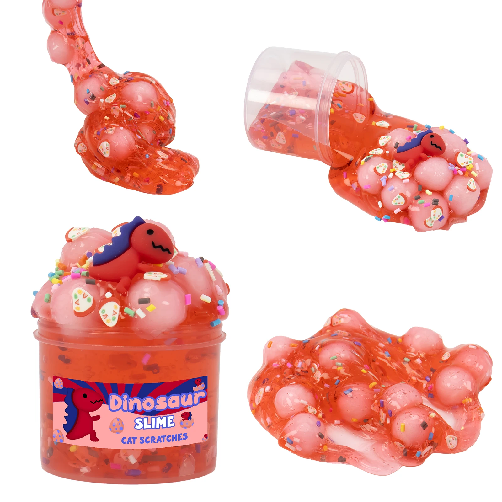 2.37oz Jelly Cube Crunchy Crystal Slime kit Clear Sticky Slime Soft DIY Non-Sticky Stretchy Sludge Party Favors Birthday Gifts slime kit