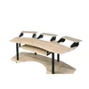 83"Natural Oak Finish Music Recording Studio Desk, with This Impressive 83" Music Studio Desk 4