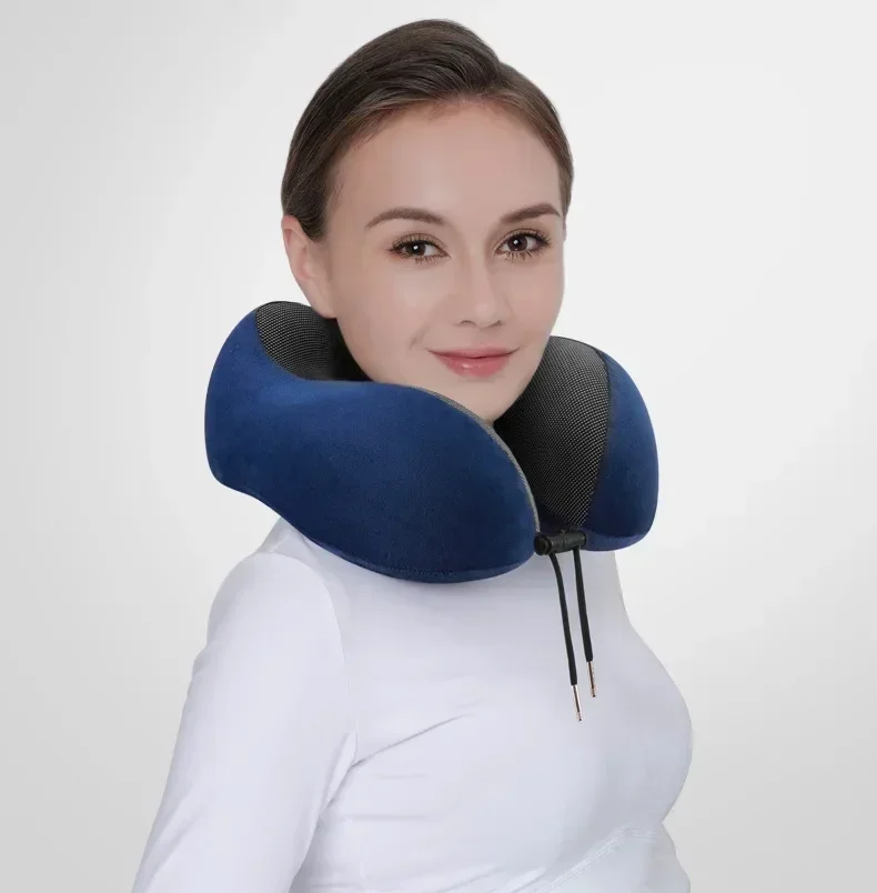 Description Picture 4 of itemMemory Foam U-shaped Pillow Neck Support Travel Portable Student Sleeping Aid Airplane Pillow Neckrest U-pillow