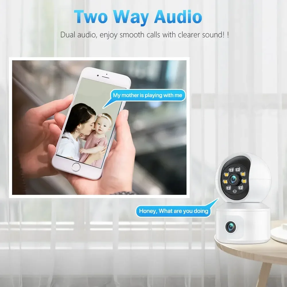 Security Camera Wireless Baby Monitor Video Baby Monitor 4MP WiFi IP Camera 4G Dual Lens Dual Screen Baby Monitor Home Security Camera PTZ Auto Tracking CCTV Video Surveillance Yoosee