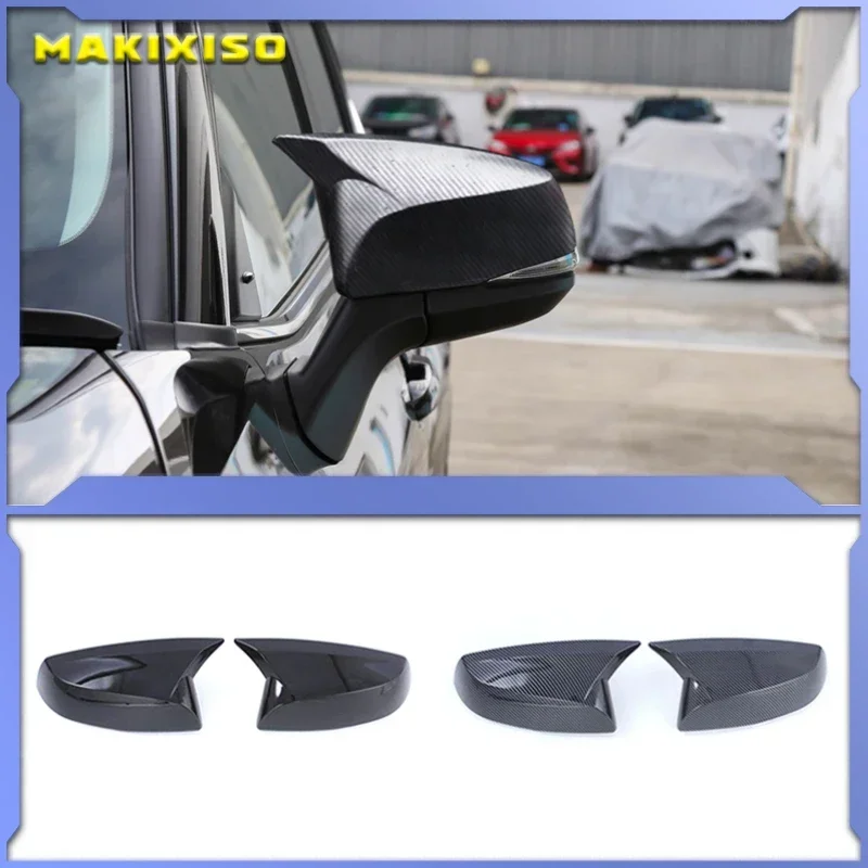 

carbon fiber car rearview cover trims chrome for toyota alphard vellfire sienna highlander rav4 harrier anh30 xu70 xl40 styling